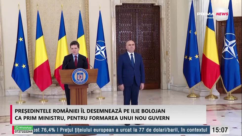 BREAKING NEWS. Nicuşor Dan l-a desemnat pe Ilie Bolojan premier (video)