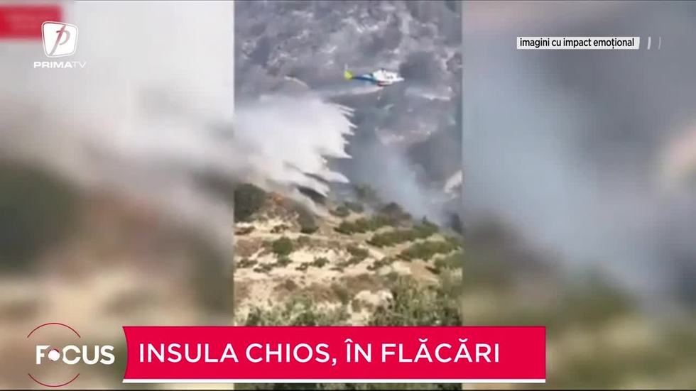 VIDEO. Incendiile de vegetaţie au scăpat de sub control în insula grecească Chios
