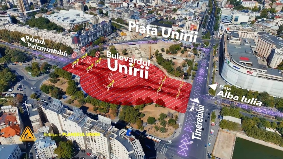 Noi rute alternative de circulaţie după ce Piaţa Unirii urmează să se închidă timp de şase luni