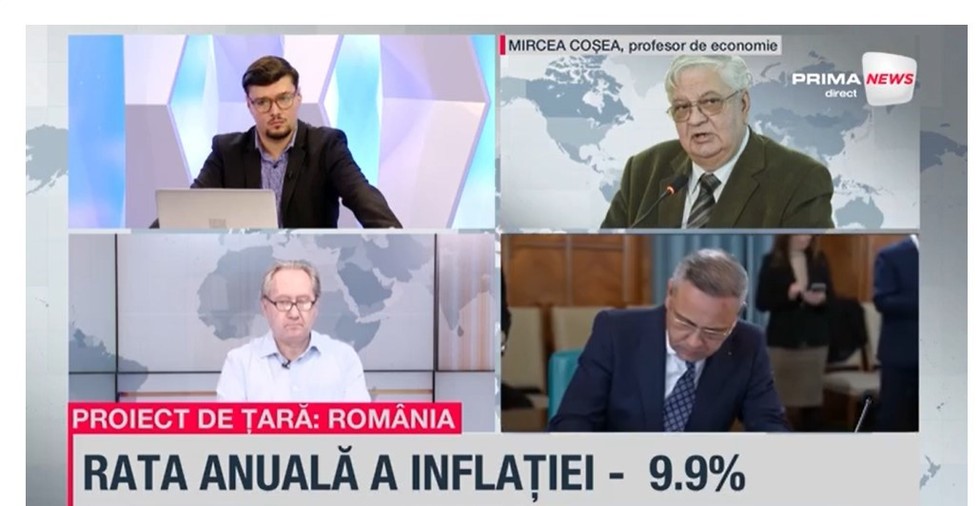 VIDEO. Mircea Coşea, la Prima News: Structura economiei nu mai face faţă situaţiei actuale. România e o casă din paiantă, pe care fiecare guvern mai pune câte-o antenă telescopică