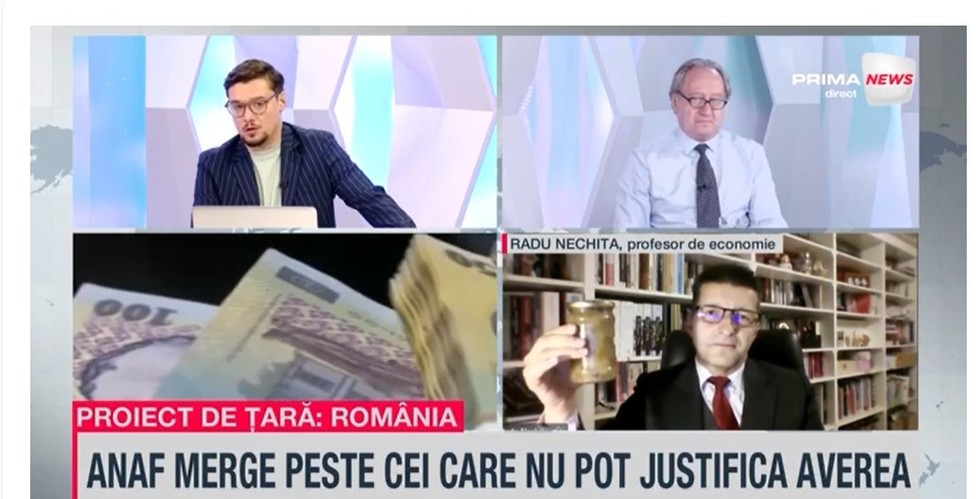VIDEO. Economiştii reacţionează la declaraţia şefului ANAF. Prof. Radu Nechita: E nevoie de o metodologie care să nu hate-uiască borcanul de dulceaţă