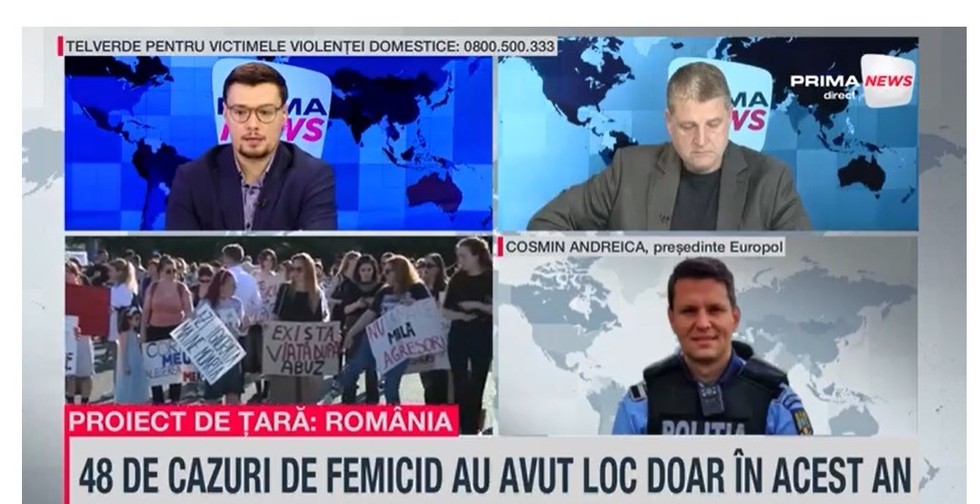 VIDEO. Cosmin Andreica, preşedinte Europol, despre cazurile de femicid: Creşterea pedepselor nu duce la scăderea numărului de infracţiuni. Trebuie să ne focusăm pe prevenţie, nu pe pedeapsă