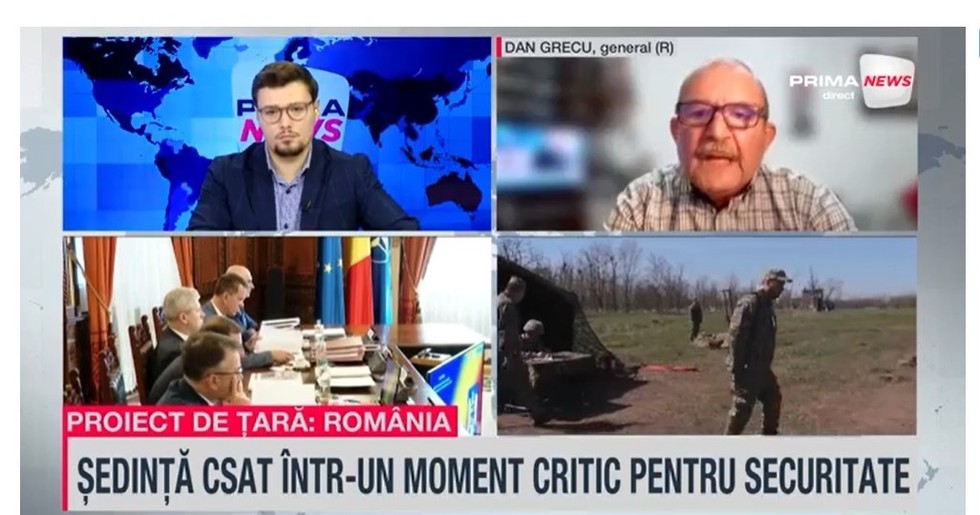 VIDEO. Generalul Dan Grecu analizează la Prima News convocarea CSAT de către Nicuşor Dan şi Strategia Naţională de Apărare a Ţării 2025–2030