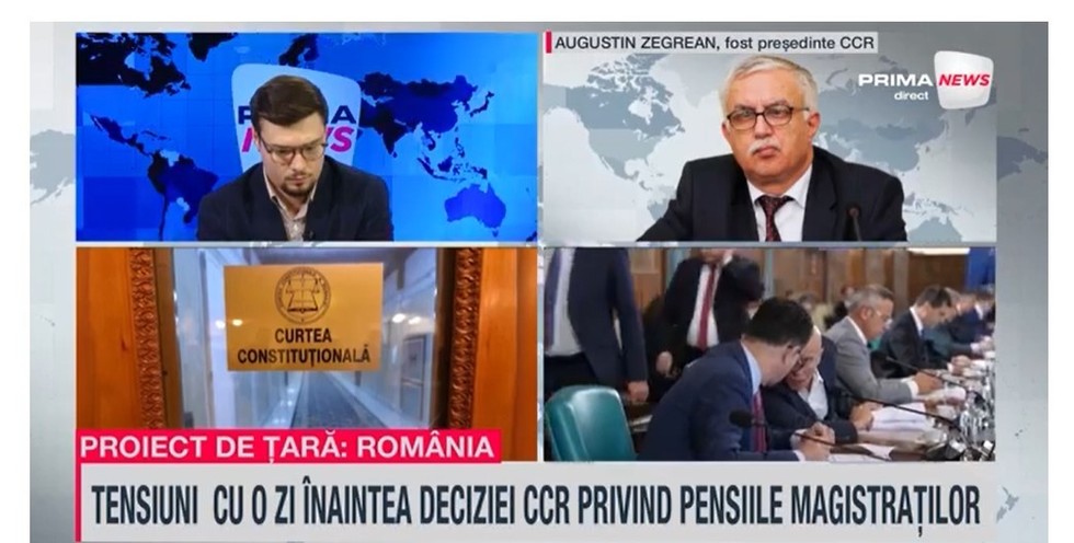 VIDEO. Augustin Zegrean analizează la Prima News decizia crucială de vineri a Curţii de Apel Bucureşti privind numirea a doi judecători CCR