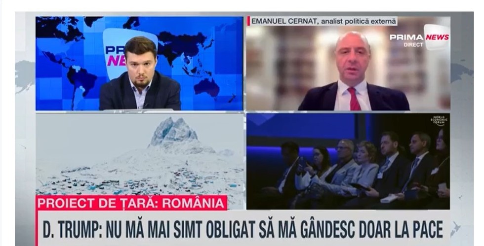 VIDEO. Planurile lui Trump pentru Groenlanda şi ameninţarea taxelor vamale, analizate la Prima News de Emanuel Cernat şi Marius Bucur