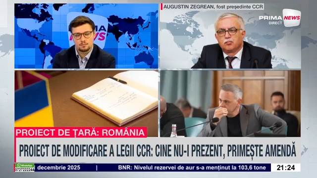VIDEO. Augustin Zegrean, despre modificarea legii CCR: Judecătorii care lipsesc nemotivat pot fi sancţionaţi