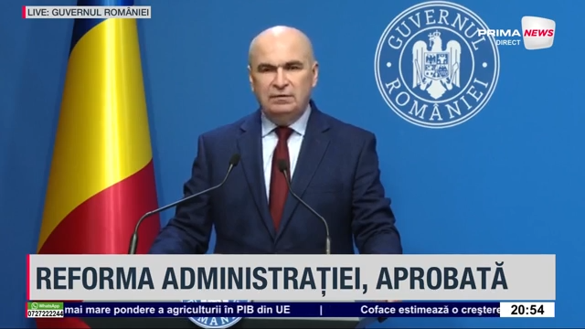 VIDEO. Ilie Bolojan anunţă adoptarea reformei administraţiei şi a pachetului de relansare economică: