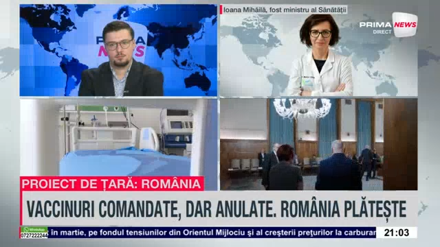 VIDEO. Ioana Mihăilă, ministru al Sănătăţii în pandemie, după procesul pierdut cu Pfizer: România nu şi-a respectat contractul. A refuzat renegocierea
