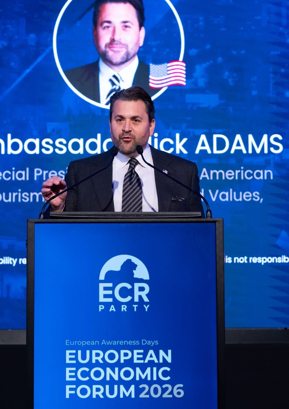 Trimisul lui Trump, Nick Adams, la Forumul Economic European: „Astăzi susţin unul dintre cele mai pro-europene discursuri pe care un american le-a rostit vreodată”