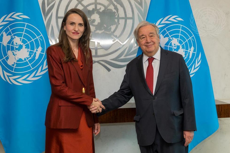 Oana Ţoiu s-a întâlnit la New York cu Secretarul General al ONU: „Avem o viziune comună asupra impactului incidentului cu drona rusă”
