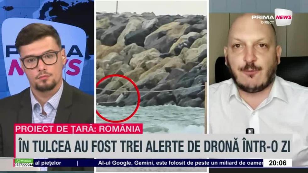 VIDEO. Dronă găsită în mare la Costineşti. Ciprian Aron, jurnalist: „România reacţionează”
