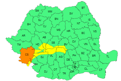 Cod galben şi portocaliu de de vânt, până vineri seara. Care sunt zonele afectate