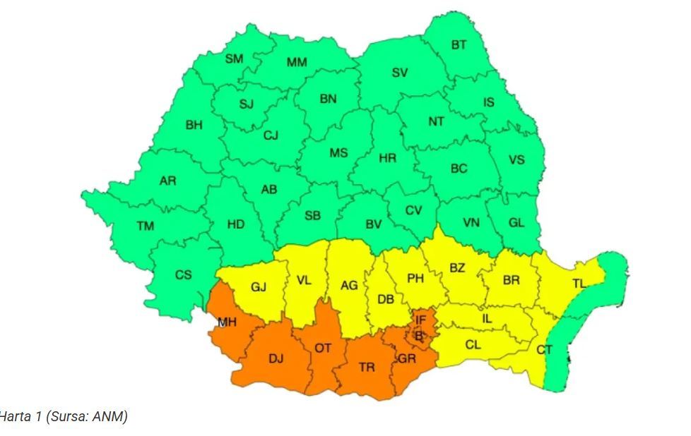 Avertizări meteo în 33 de judeţe. Până unde urcă temperatura în termometre