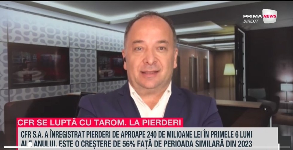 VIDEO. CFR Călători, pierderi duble faţă de anul trecut. Adrian Negrescu, consultant economic, la Proiect de ţară: "CFR este una dintre găurile negre din economie"