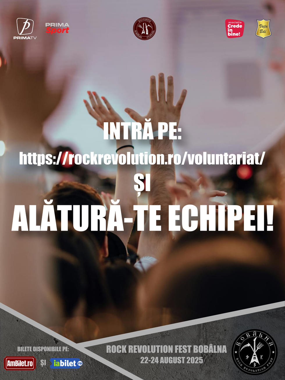 Rock Revolution Fest Bobâlna caută voluntari