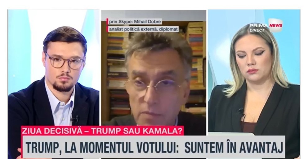 VIDEO. Mihail Dobre, profesor şi diplomat, la Proiect de ţară: România - Dacă din partea Kamalei Harris nu ne aşteptam să apară elemente care să spargă nota felului în care şi-a anunţat poziţia pe diverse teme, Trump a făcut-o