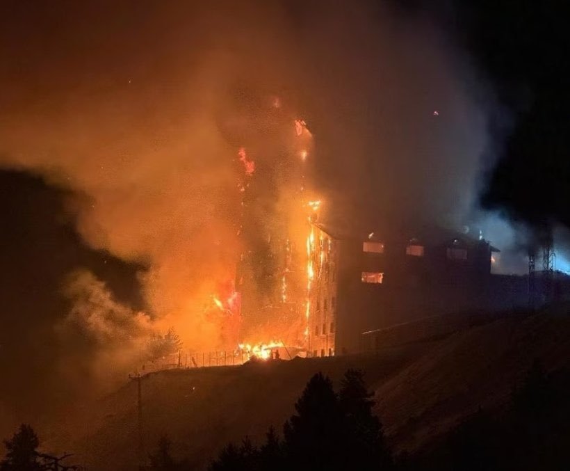 UPDATE: VIDEO şi FOTO. Zeci de morţi în Turcia, într-un incendiu la un hotel în staţiunea de schi Kartalkaya