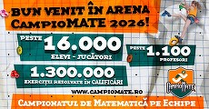 PARTENERIAT. Peste 16.000 de înscrişi la CampioMATE - Campionatul naţional de matematică pe echipe. Bilanţul înscrierilor şi calificărilor. Ce urmează pentru Ediţia 2026
