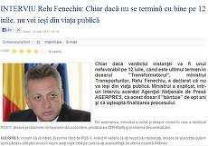 Agerpres a scos definitiv interviul „periuţă” cu Relu Fenechiu pentru că „nu era în concordanţă cu etica jurnalistică”