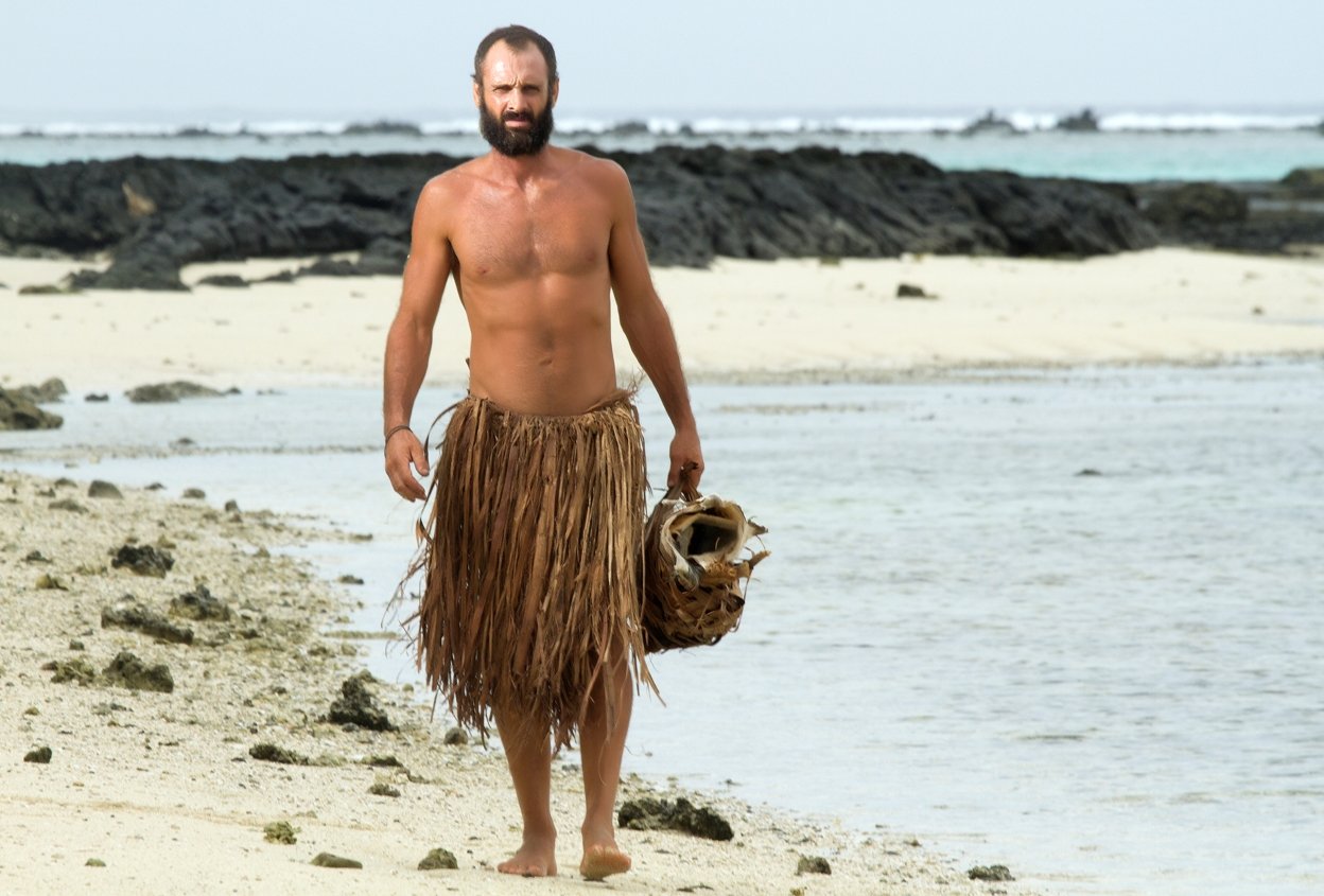 Picture Shows: Ed Stafford on Olorua Island in Fiji after spending 60 days alone on an uninhabited island