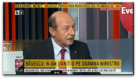 Audienţa B1 TV, cu interviul dat de Băsescu: primul loc pe naţional şi al doilea loc la oraşe