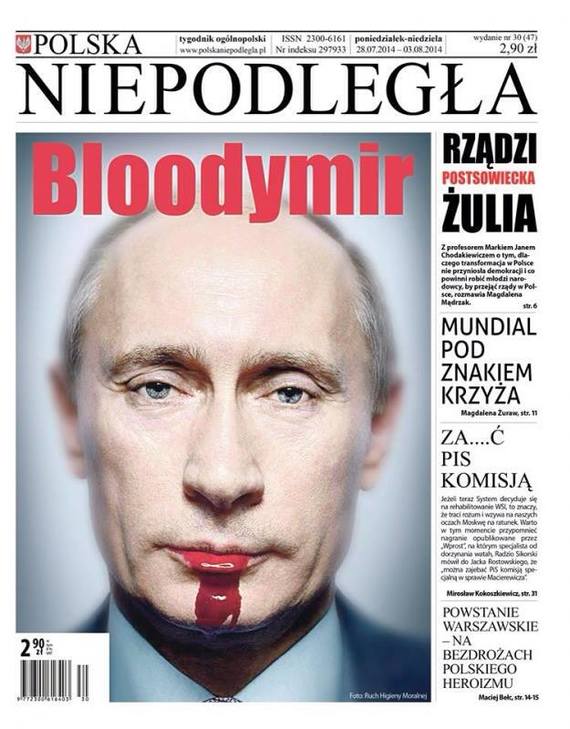 „Bloodymir” Putin, pe coperta unei reviste poloneze