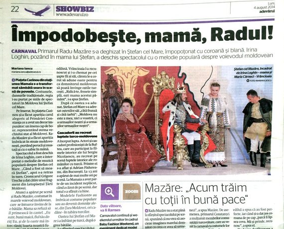 TITLUL ZILEI. Împodobeşte, mamă, Radul! Mazăre.