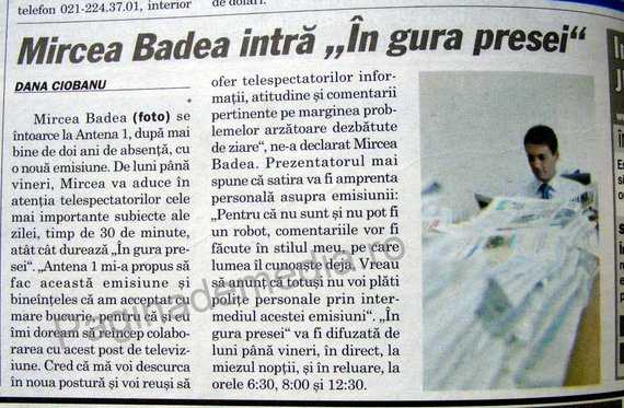DIN ARHIVĂ. Ce scria presa când Mircea Badea a „intrat” În gura presei. Imagini video de când Badea făcea emisiunea cu măsuţa la Realitatea TV