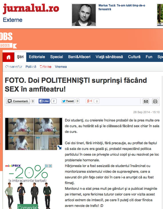 Jurnalul.ro îşi ironizează propriul articol: “e extrem de imbecil, îl puteţi citi doar pentru că avem nevoie de trafic”