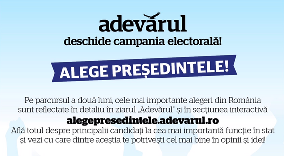 Ziarul Adevărul lansează campania "Alege Preşedintele"