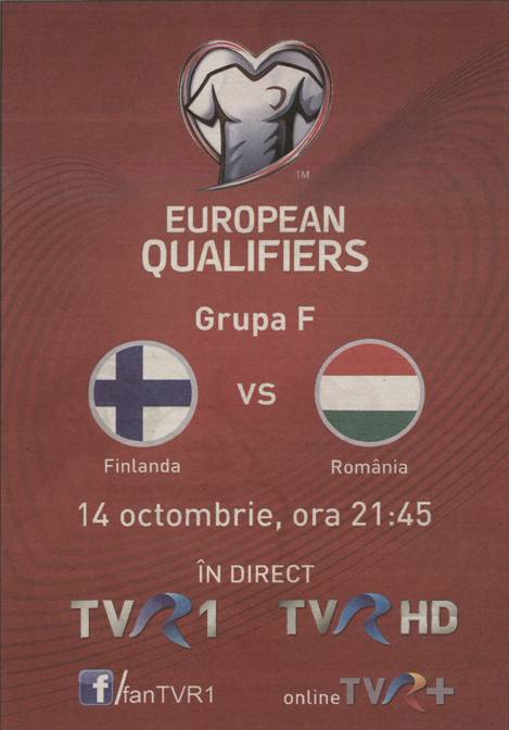GAFĂ TVR: România, cu steagul Ungariei în reclama pentru meciul România - Finlanda