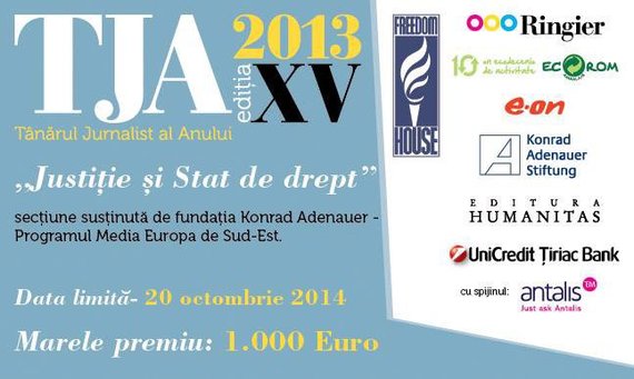 Concursul "Tânărul Jurnalist al Anului", ediţia a XV-a - înscrierile s-au prelungit până pe 23 octombrie