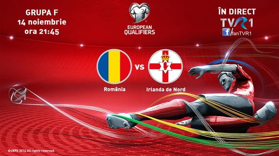 Meciul România - Irlanda de Nord, difuzat vineri de TVR 1