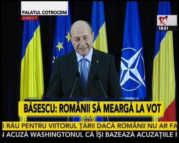 BURTIERĂ LA MINUT. Traian Băsescu, live pe posturile de ştiri, mai puţin pe Antena 3. România TV, ca de obicei mesaje anti-Iohannis