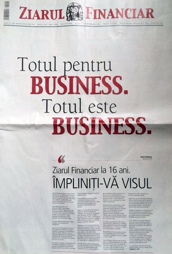 ZF face 16 ani. "Împliniţi-vă visul!", mesajul redactorului-şef la moment aniversar