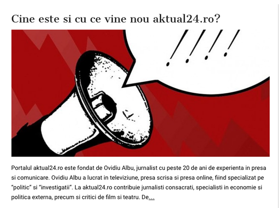 Ovidiu Albu, fost jurnalist la Evenimentul zilei, lansează site-ul aktual24.ro
