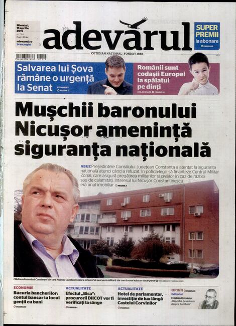 PRESA DE AZI. Muschii baronului Nicusor si ce motive inventează parlamentarii ca să-si crească pensiile. Tabloidele au găsit războaie pe averi
