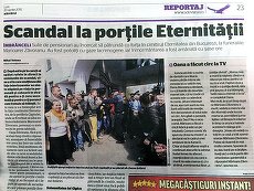PRESA DE AZI. Adevărul, titlul zilei pe subiectul Zăvoranu: "Scandal la porţile Eternităţii"