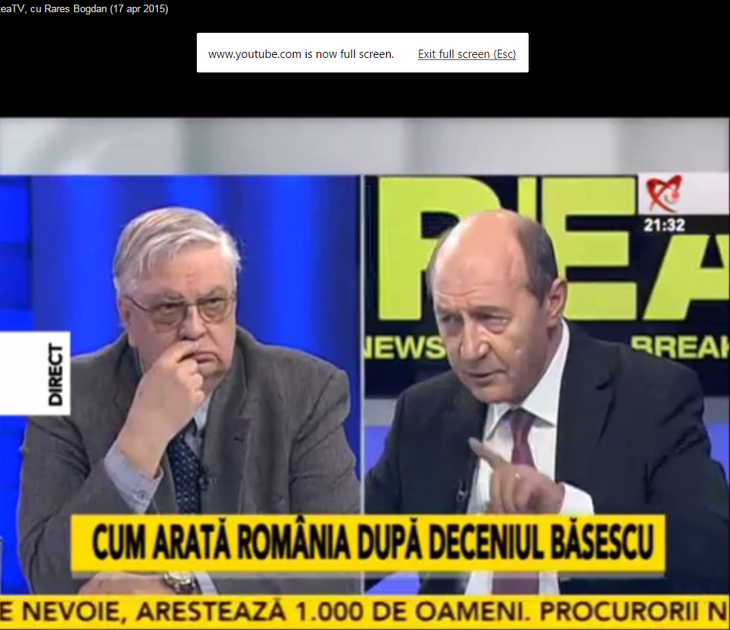 Train Basescu la Realitatea TV
