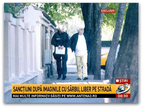 Antena 3, imagini cu Adrian Sârbu pe stradă, fără catuşe. Poliţia: A fost la dentist pe 4 aprilie şi pe 18, de ziua lui