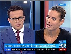 Gâdea l-a învăţat pe Julio Iglesias jr să spună pe româneşte „Antena 3 e aici” şi „Jos Băsescu”