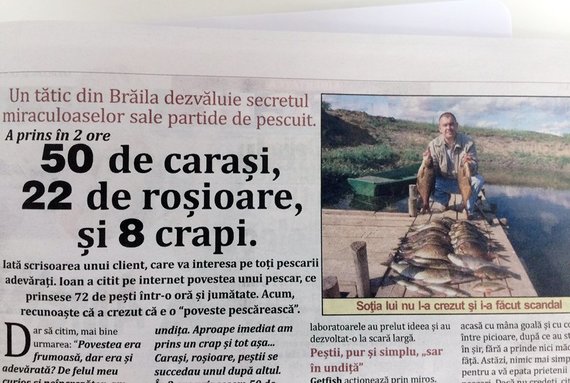 La ce mai fac ziarele reclamă? O momeală “de sar peştii în undiţă” şi un text ca-n poveştile pescăreşti