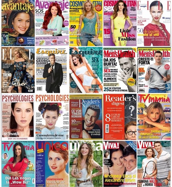 FOTO. Cum arătau revistele glossy din România la primul număr şi cum arată acum. Avantaje, Viva şi Elle, printre titluri