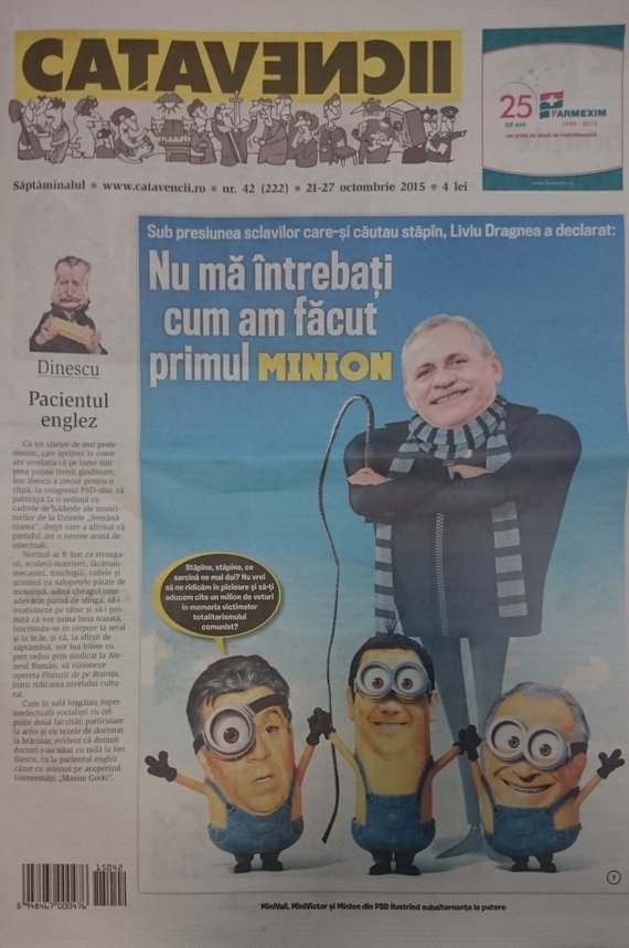 PRESA DE AZI. Caţavencii îi prezintă pe Dragnea şi „minionii” lui, MiniVali, MiniVictor şi MinIon