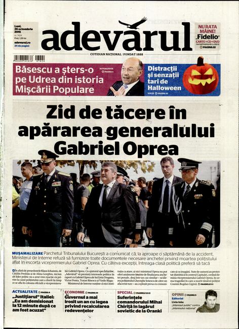PRESA DE AZI. Mitingurile anti Oprea, în Adevărul, România liberă, Click şi Libertatea. EVZ, doar trei propoziţii în interiorul ziarului, nimic în Jurnalul Naţional