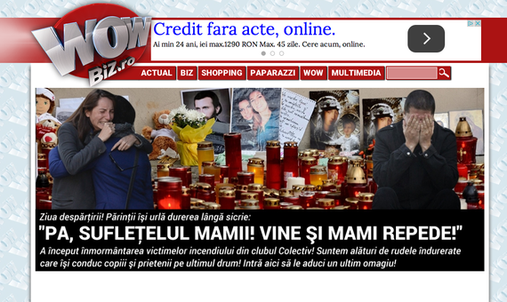 DERAPAJ. Site-urile Wowbiz.ro şi Cancan.ro, imagini şi filme de la înmormântări. Pe wowbiz, materialul e promovat cu “Intră aici să le aduci un ultim omagiu”