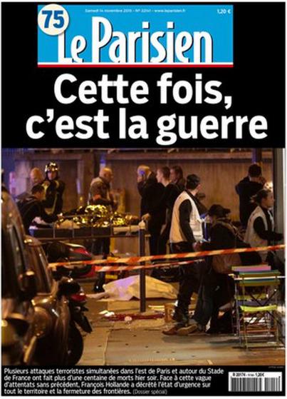 FOTO. Presa franceză, titluri dure după atentatele de la Paris: „De data asta e război”