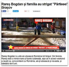 Mostră de redactare: Rareş Bogdan a reuşit „concomitent cu România să-şi iubească şi nevasta, şi băieţelul de 6 ani”