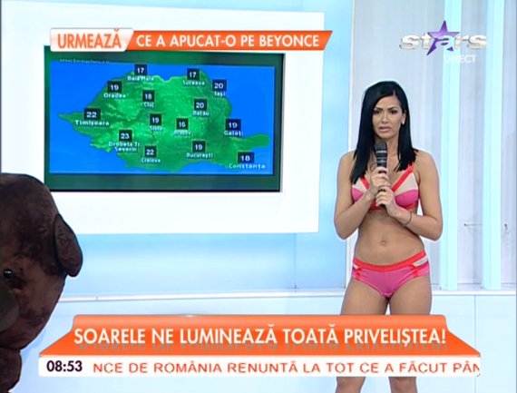 Hainele jos pentru rating: Antena Stars, meteo în costum de baie. Dimineaţa