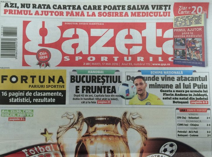 Gazeta Sporturilor, difuzată cu un ghid de prim ajutor